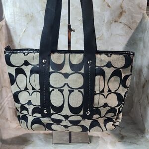 Coach Kyra Signature Handbag Black Purse Shoulder Bag